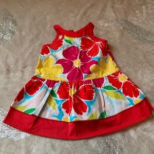 🌹 SPRING 🌹Miniwear Red Floral Dress Top Size 12 Months
